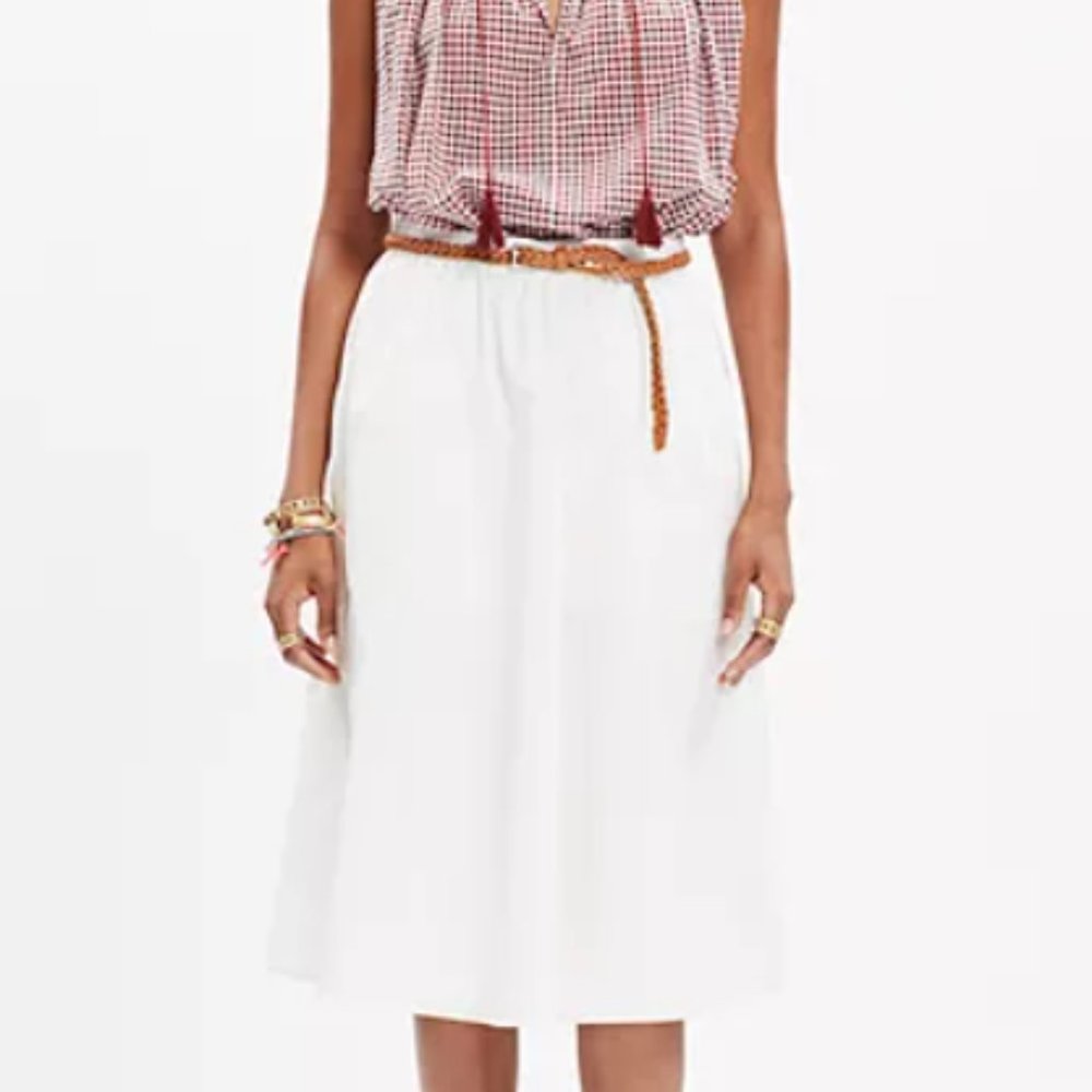 BNWT MADEWELL WHITE SIDEWALK MIDI SKIRT - XS